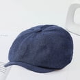 thumbnail image 1 of Naierhg Men Autumn Winter Classic Herringbone Pattern Octagonal Hat Extended Brim Beret Hat Newspaper Painter Hat Fashion Accessories for Winter Coffee, 1 of 8