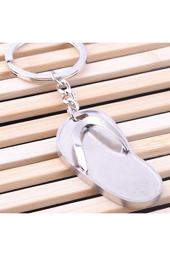 Men Women Ornament Funny Flip-flop Metal Keychain Purse Bag Pendant Key Ring