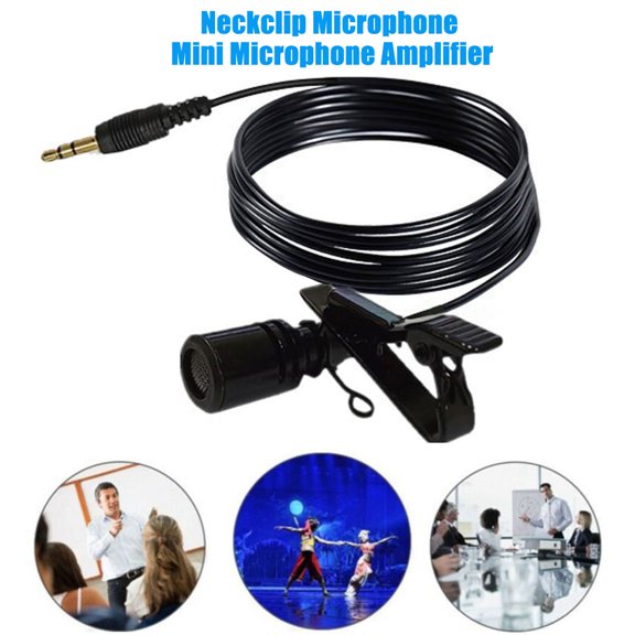 Naierhg Mini Lapel Clip On Microphone Speech Teaching Sound Amplifier for Phone Laptop
