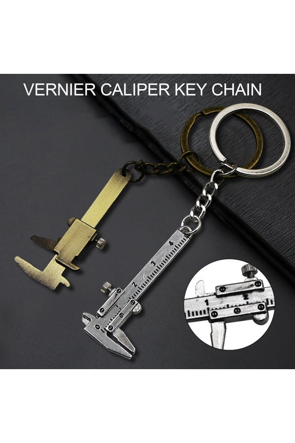 Mini Measuring Gauging Tool Pendant Key Ring Caliper Slide Ruler Keychain