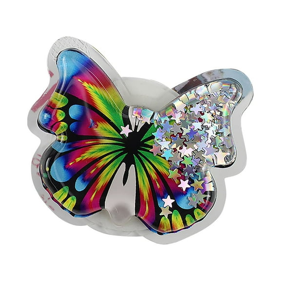 Naierhg Mobile Phone Finger Holder Anti-fall Foldable Portable Butterfly Quicksand Phone Expanding Stand Grip Tok for Watching TV