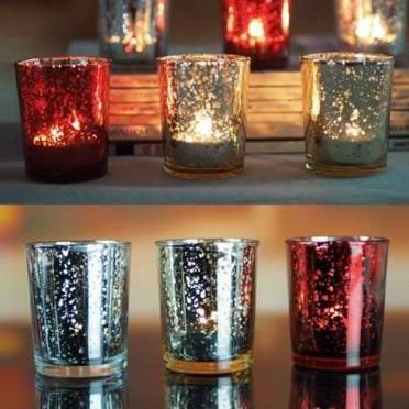 Naierhg Mosaic Glass Tealight Votive Candle Holder for Wedding Party Bar Home Decor