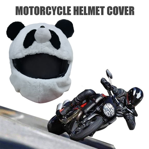Naierhg Motorcycle Helmet Cover Full Face Decorative Head Cover Ultra-Thick Easy to Install Animal Plush Motorbike Helmet Cover Decoration