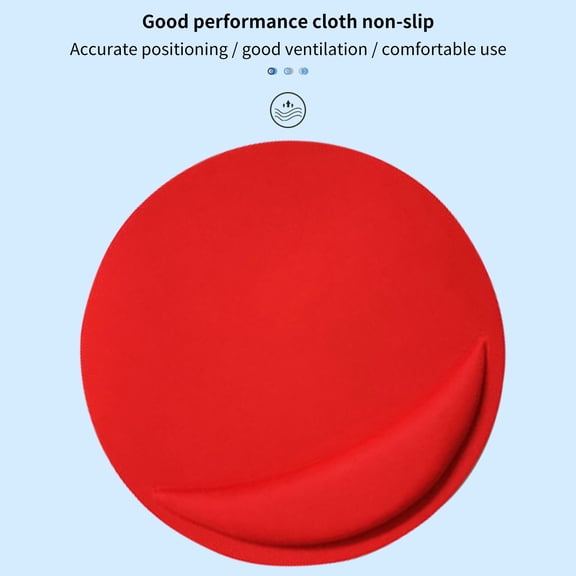 Naierhg Mouse Pad Anti-skid Round EVA Slow Rebound Mice Mat Red