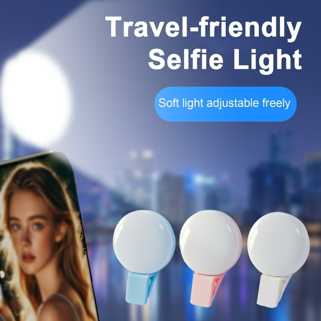 Naierhg Portable Selfie Light Super Bright Multiple Lighting Modes Rechargeable Lightweight Pocket-Sized LED Fill Light Accessories