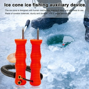 Naierhg Retractable Ice Pick Plastic Shell Non-slip Threaded Handle Portable High Carbon Steel Ice Breaking Universal Tool Safety Ice Pick Ice Fishing Tool Outdoor Emergency Gear