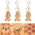 thumbnail image 1 of Naierhg Rhinestone Poodle Dog Pendant Keychain Key Ring Clasp Handbag Ornament, 1 of 7