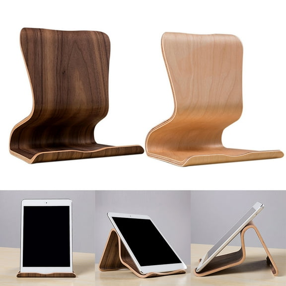 Naierhg SAMDI Wooden Universal Tablet PC Phone Stand Holder Bracket for iPad Samsung Tab,White Birch Wood