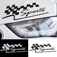 thumbnail image 1 of Naierhg SPORT Letter Checkered Racing Flag Removable Car Sticker Auto Reflective Decal White, 1 of 3