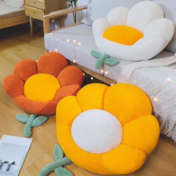 Naierhg Seat Mat Detachable Extra-soft Texture Thickened Flower Shape Sitting Chair Seat Mat for Floor