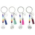 thumbnail image 1 of Naierhg Seven Chakra Yoga Energy Fitness Keyring Keychain Lotus Tassel Pendant Gift, 1 of 8