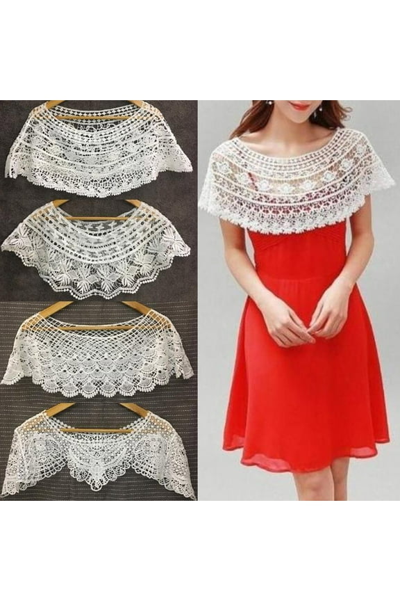 Shell Pattern Tassels Decor Pullover Shawl Wrap Summer Hollow Crochet Lace Evening Cape Accessories