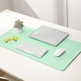 thumbnail image 1 of Naierhg Stain Resistant Mouse Pad Strap Design Faux Leather Smooth Surface Mouse Cushion Pink & Green, 1 of 7