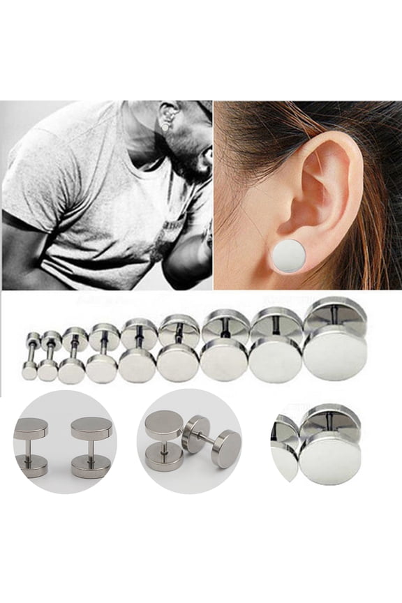 Stud Earrings Simplicity Decoration Non-allergic Round Men Ear Studs Birthday Gift