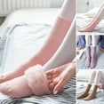 thumbnail image 1 of Naierhg Thermal socks 1 Pair Mid-Tube Ribbed Cuffs High Elasticity Women Socks Winter Solid Color Thickened Fleece Lining Snow Socks Grey, 1 of 7