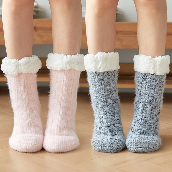 Naierhg Thermal socks 1 Pair Women Socks Dot Plush Autumn Winter Sweet Lightweight Floor Socks for Living Room 5