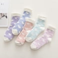 thumbnail image 1 of Naierhg Thermal socks Winter Cute Women Heart Print Thermal Coral Fleece Middle Tube Home Floor Socks Yellow, 1 of 8
