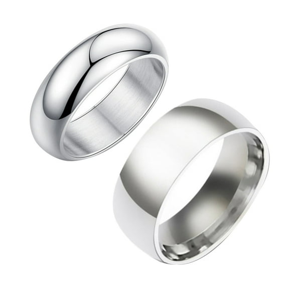 Naierhg Unisex Fashion Stainless Steel Engagement Couple Band Finger Rings Jewelry Gift