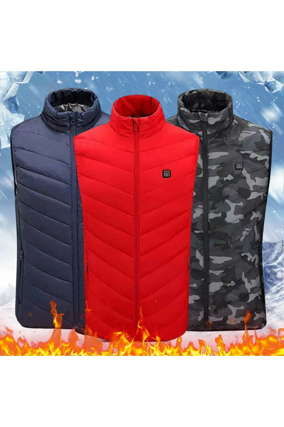 Unisex Heating Waistcoat Universal USB Interface Intelligent Heating 2/4 Heated Zones Heated Vest for Cold Weather