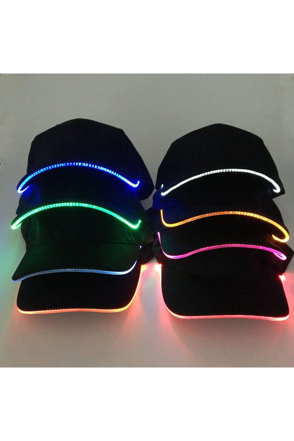 Unisex Solid Color LED Luminous Baseball Hat Christmas Party Peaked Cap