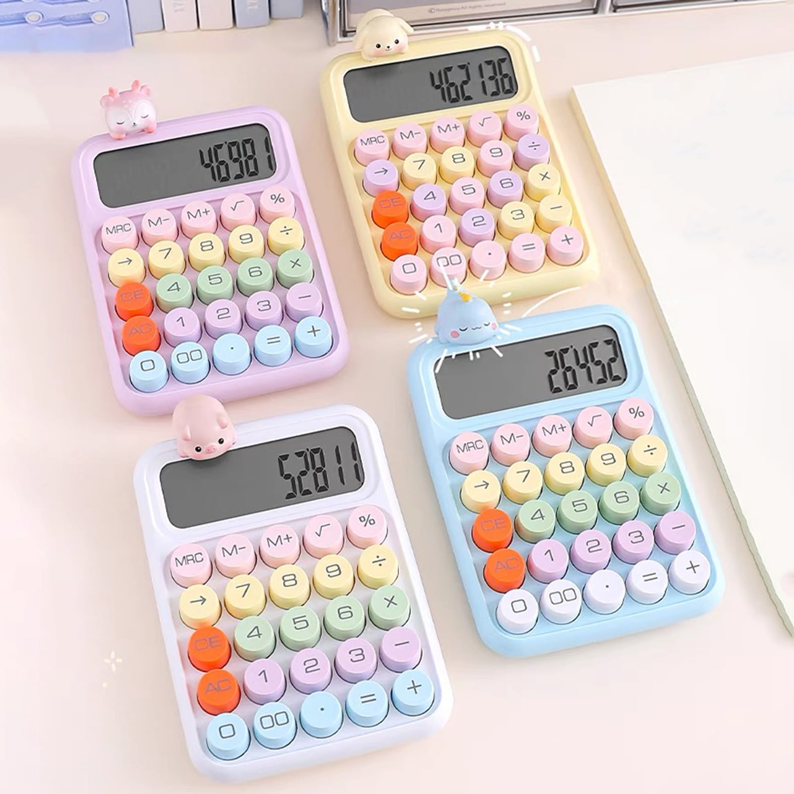 Naierhg Vintage-Inspired Desktop Calculator Large Display 12 Digit Precise Contrasting Colors Easy to Read Calculator