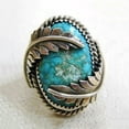 thumbnail image 1 of Naierhg Vintage Leaves Cover Artificial Turquoise Ring Wedding Party Engagement Jewelry Turquoise Color, 1 of 6