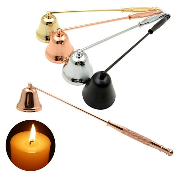 Naierhg Vintage Metal Bell Shape Candle Snuffer Long Handle Banquet Wick Extinguisher Black