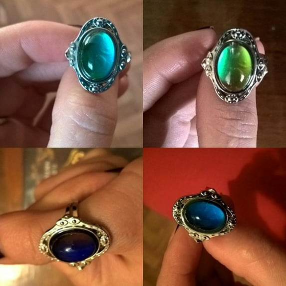 Naierhg Vintage Unisex Mood Changing Color Ring Adjustable Temperature Control Band