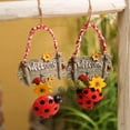 thumbnail image 1 of Naierhg Welcome Sign Cartoon Style Sunflower Decor Ladybug Spring Door Wreath for Backyard, 1 of 8