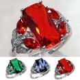 thumbnail image 1 of Naierhg Wide Exquisite Workmanship Women Ring Alloy Faux Gem Rhinestone Wedding Band Jewelry Accessory, 1 of 8