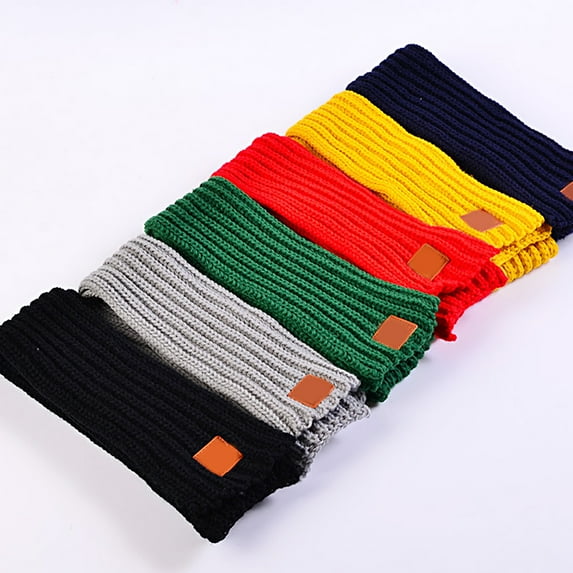 Naierhg Winter Scarf Autumn Winter Kids Scarf Solid Color Stretch Thick Boys Girls Scarf Coldproof Women Knitted Scarf for Outdoor Red