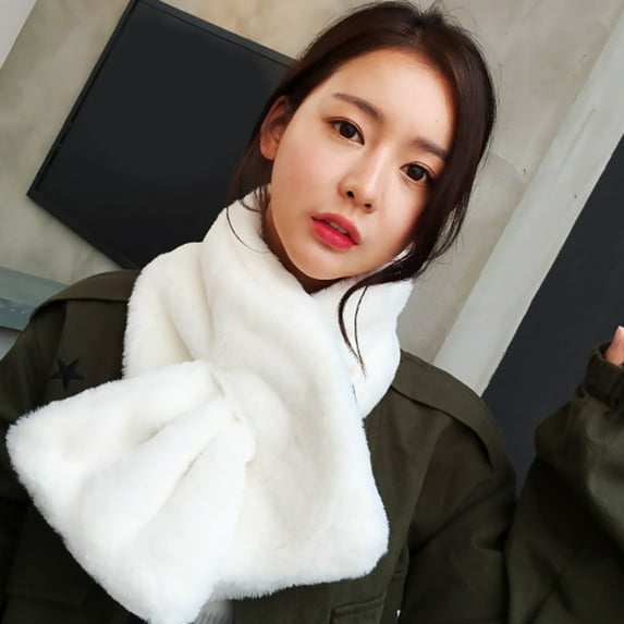 Naierhg Winter Scarf Autumn Winter Scarf Stylish Cozy Solid Color Thickened Comfortable Soft Keep Warm Women Fashion Scarf Black