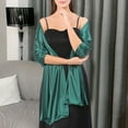 thumbnail image 1 of Naierhg Winter Scarf Bridesmaid Wrap Solid Color Smooth Ladies Pure Color Anti-Sun Bride Shawl for Wedding Black, 1 of 8