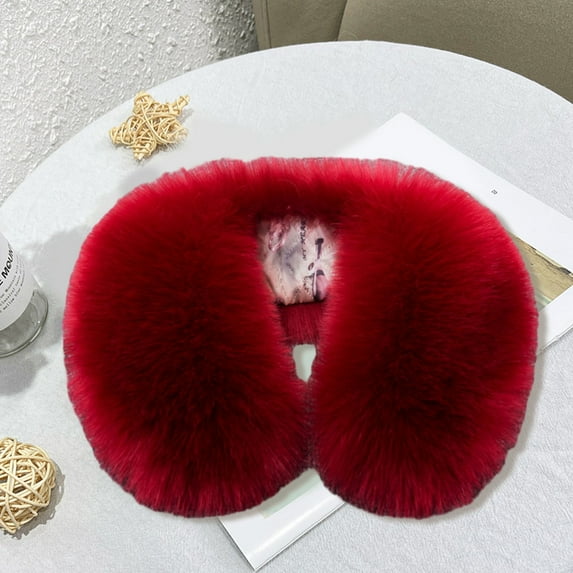 Naierhg Winter Scarf Fake Collar Thickened Soft Fluffy Faux Fur Solid Color Cold-resistant Windproof Unisex Winter Neck Warmer Scarf Women Men Neck Wrap Khaki