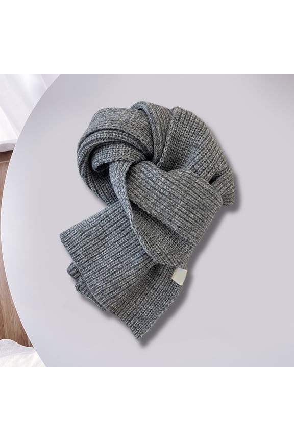 Winter Scarf Soft Lovely Thick Long Thermal Scarf Baby Boys Girls Winter Solid Color Knitting Scarfs for Cold Weather Green