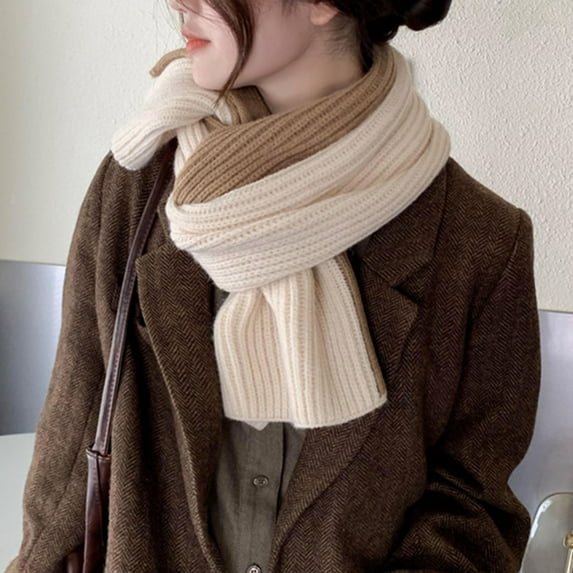 Naierhg Winter Scarf Thermal Scarf Knitting High Stretchy Super Soft Crossing Wind-proof Keep Warm Comfortable Touch Winter Women Cross Scarf Fake Collar Scarf for Outdoor Black