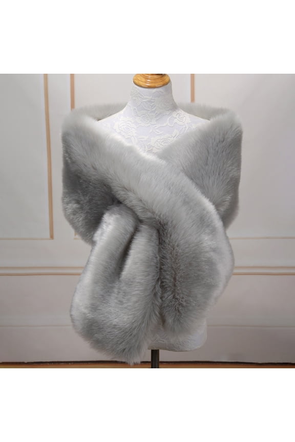 Winter Scarf Women Shawl Fluffy Faux Fur Solid Color Thicken Fine Touch Autumn Winter Long Style Ponchos Scarf Streetwear T One Size