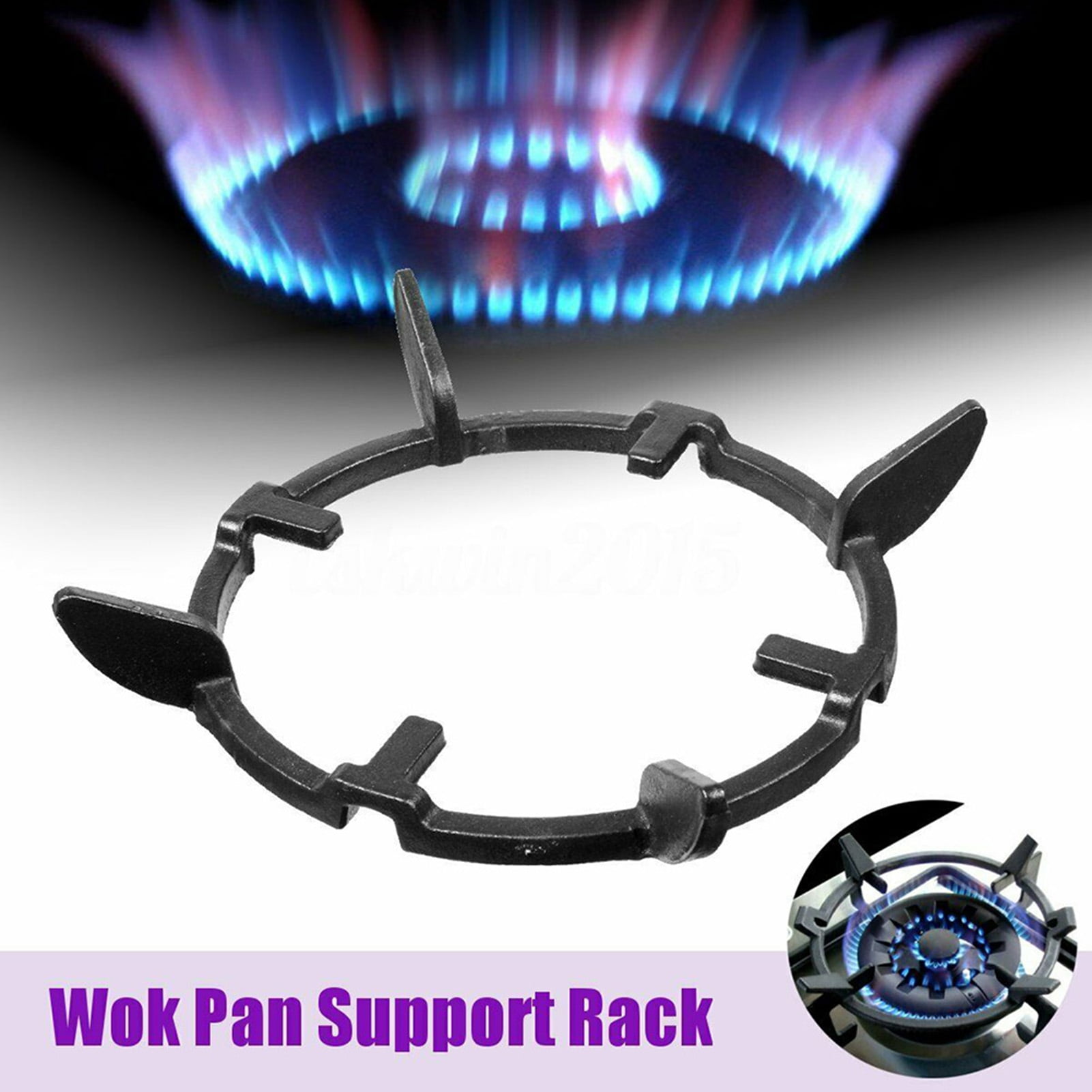 Naierhg Wok Stand Stable Non Slip Iron Cast Iron Wok Ring for Microwave Ovens