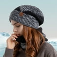 thumbnail image 1 of Naierhg Women Autumn Winter Hat Scarf Set Windproof Cold Prevention Soft Thick Fleece Lined Scarf Beanie Hat for Winter Grey, 1 of 8