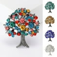 thumbnail image 1 of Naierhg Women Brooch Tree Shape Rhinestone Oil Drip Anti-slip Shoulder Bag Suit Coat Collar Hat Clothes Anti-exposure Pin Party Prom Bride Garment Jewelry, 1 of 8
