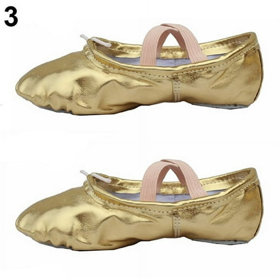 Naierhg Women Dance Shoes Pointe Gymnastics Sequins Faux Leather Ballet Dance Shoes