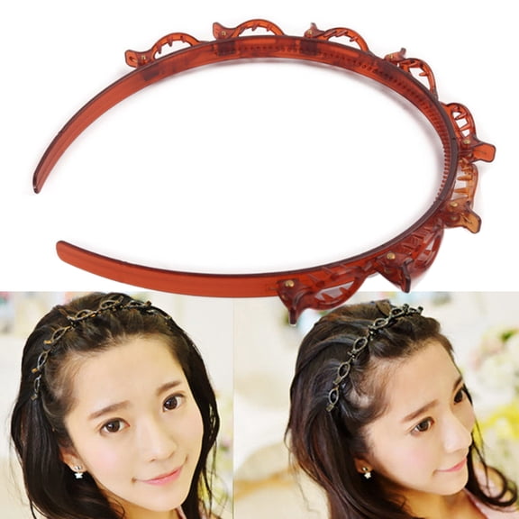 Naierhg Women Fashion Double Layer Bang Hair Clips Hairpins Hair Hoop Headband Headwear