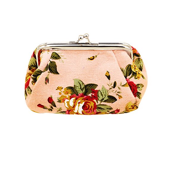 Naierhg Women Flower Printed Canvas Wallet Card Holder Coin Purse Clutch Handbag Bag