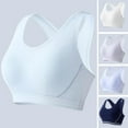 thumbnail image 1 of Naierhg Women Sports Bra Padded Striped Wireless High Elasticity Shockproof Wide Shoulder Strap Breathable Student Bra Women Garment, 1 of 8