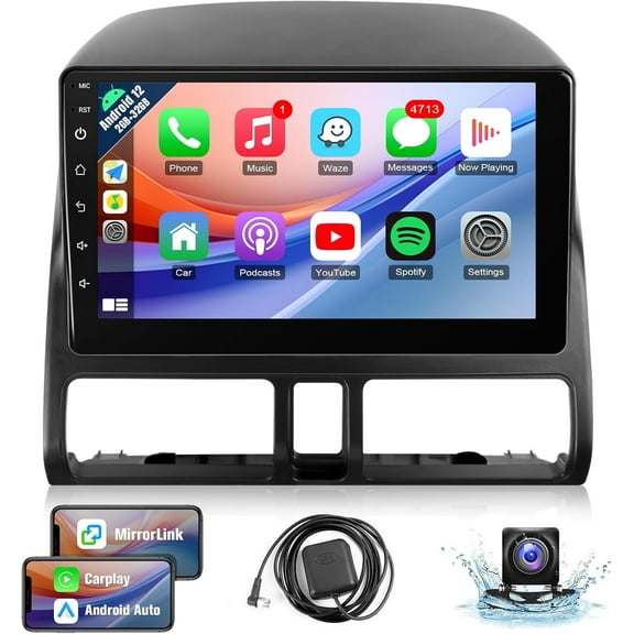 Android Car Radio Stereo for Honda CRV 2002 2003 2004 2005 2006 with Carplay Android Auto, 2+32G 9 Inch IPS Touch Screen for CRV Stereo with Bluetooth Car Audio Receivers FM GPS WiFi SWC