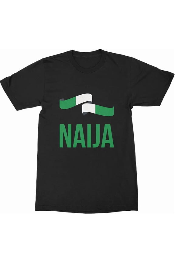 Naija Pride Nigeria Flag Graphic T-Shirt - Retro African Heritage Unisex Cotton Tee - Green and White Patriotic Apparel