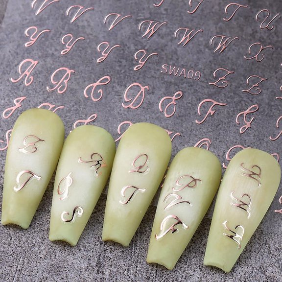 Nail Accessories 3D Letter Nail Stickers for Design and Customization