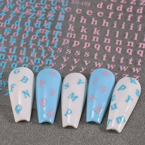 Nail Accessories 3D Letter Stickers Design for Self- Customizable Decorations