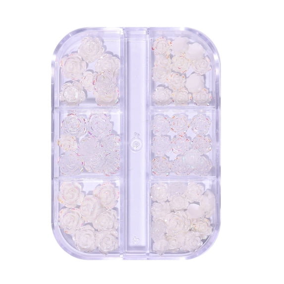 Nail Accessories Love Heart Shape Bow Color Changing Camellia Nail Decoration Accessories for Women