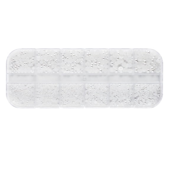 Nail Accessories NailArt Decorations Pearl Size Mixed Highlights Fulls Semicircle Flat Bottom Nail Pearls for Manicure